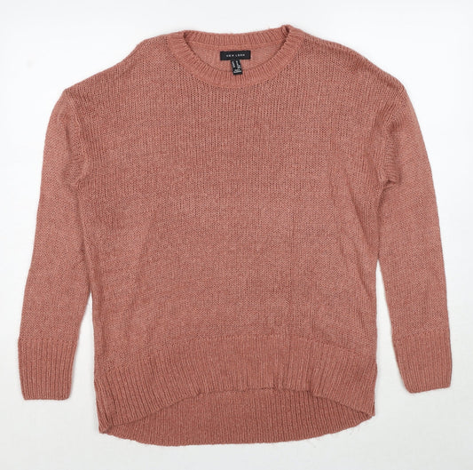 New Look Womens Brown Round Neck Acrylic Pullover Jumper Size M