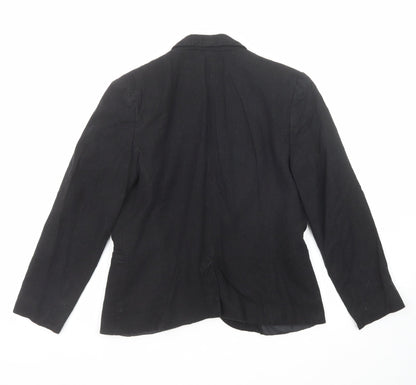 Back view of ASOS women’s black jacket blazer, size UK 10, button