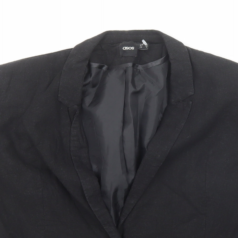 ASOS Womens Black Jacket Blazer Size 10 Button