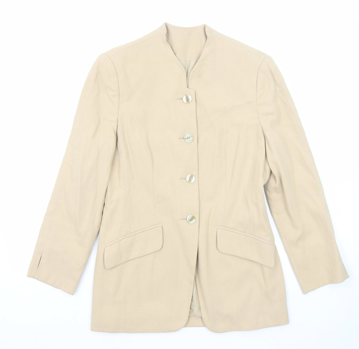 Richards Womens Beige Jacket Blazer Size 10 Button