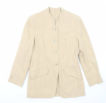 Richards Womens Beige Jacket Blazer Size 10 Button