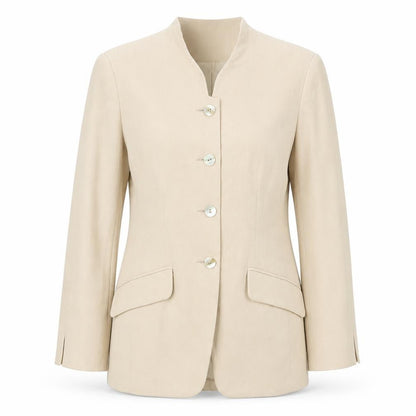 Richards Womens Beige Jacket Blazer Size 10 Button