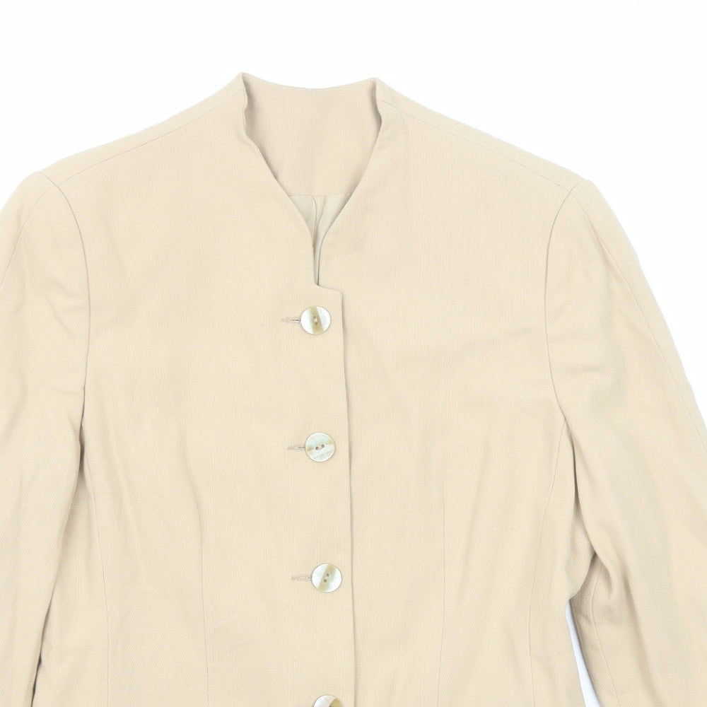 Richards Womens Beige Jacket Blazer Size 10 Button