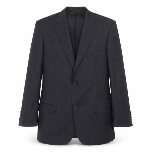 Cadini Mens Black Striped Wool Jacket Suit Jacket Size 40 Regular