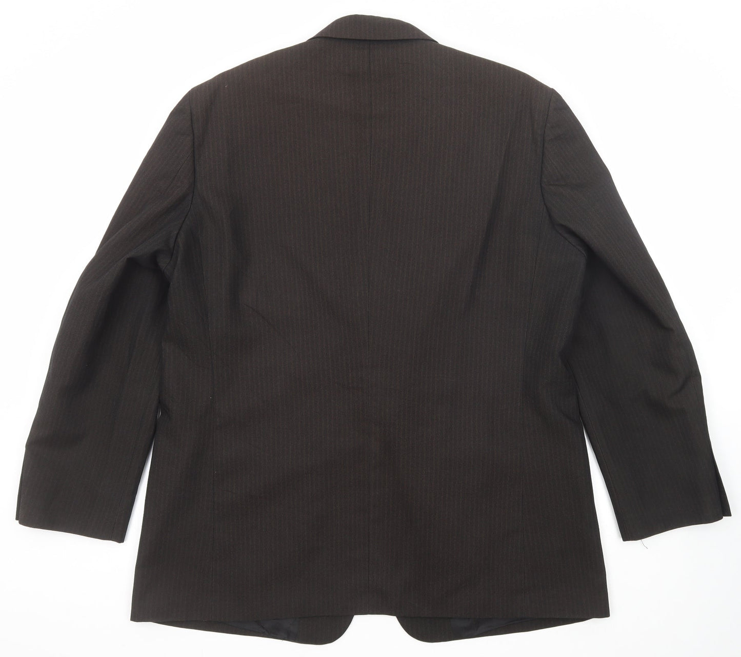 Sequel Mens Brown Striped Polyester Jacket Suit Jacket Size 46 Regular
