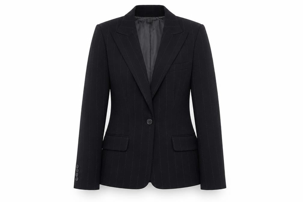 Anne Klein Womens Black Polyester Jacket Suit Jacket Size 8