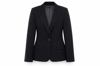 Anne Klein Womens Black Polyester Jacket Suit Jacket Size 8
