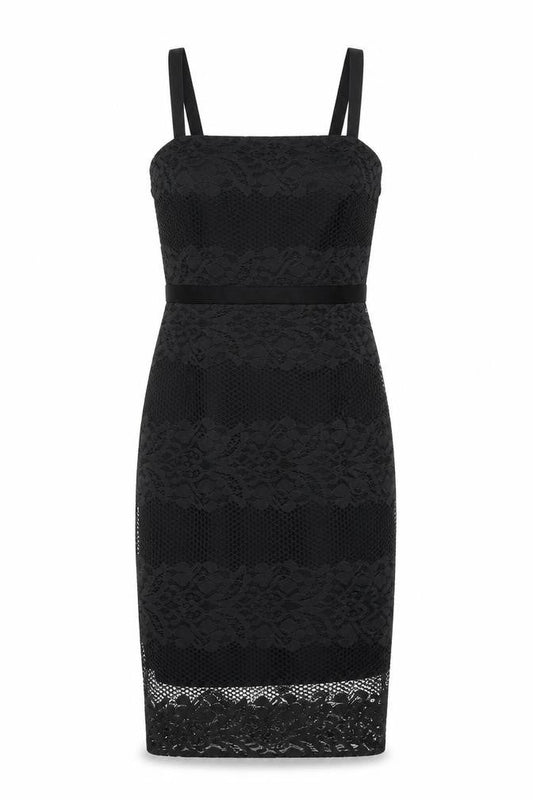 Very Womens Black Polyamide Slip Dress Size 10 V-Neck Zip