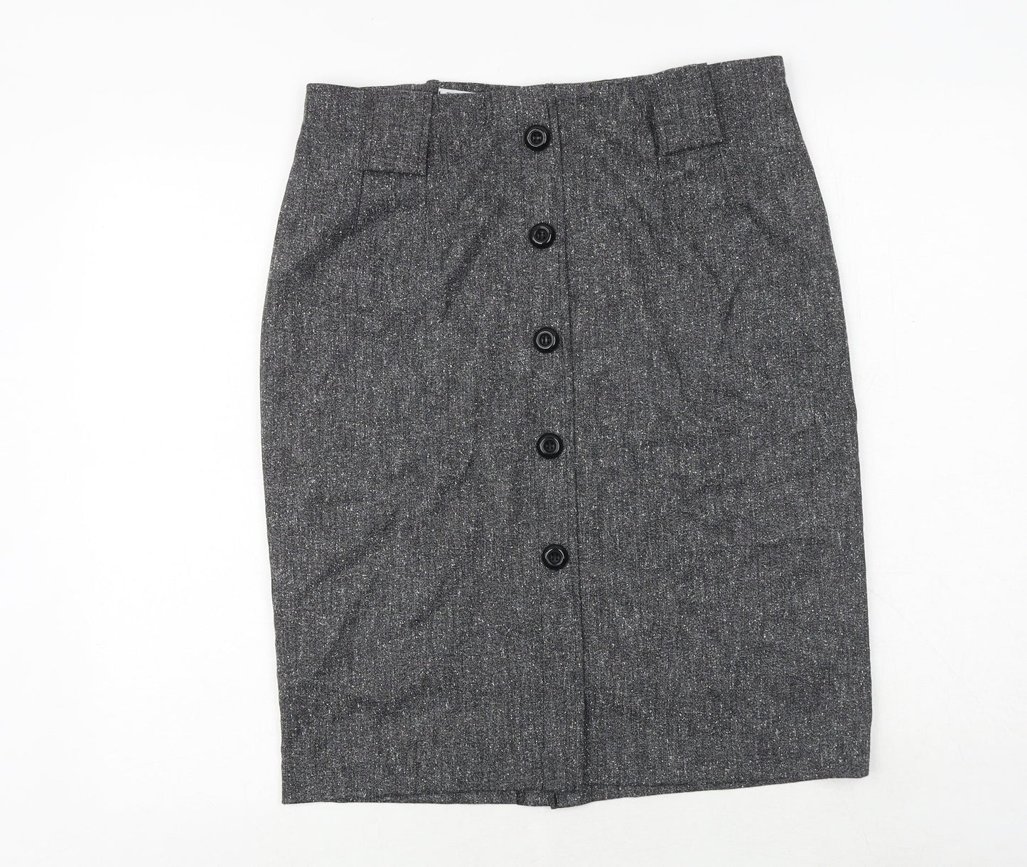 Bohemios Womens Grey Polyester A-Line Skirt Size 14 Zip