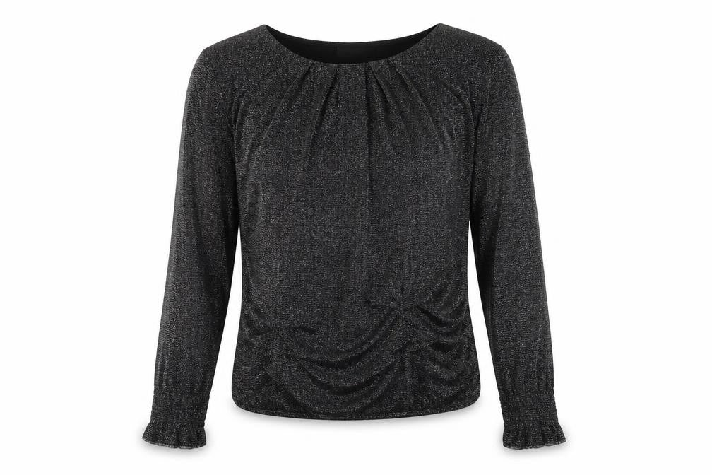 Wallis Womens Grey Polyester Basic Blouse Size 8 Round Neck