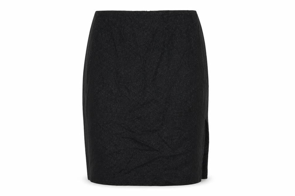 Warehouse Womens Black Cotton A-Line Skirt Size 12 Zip