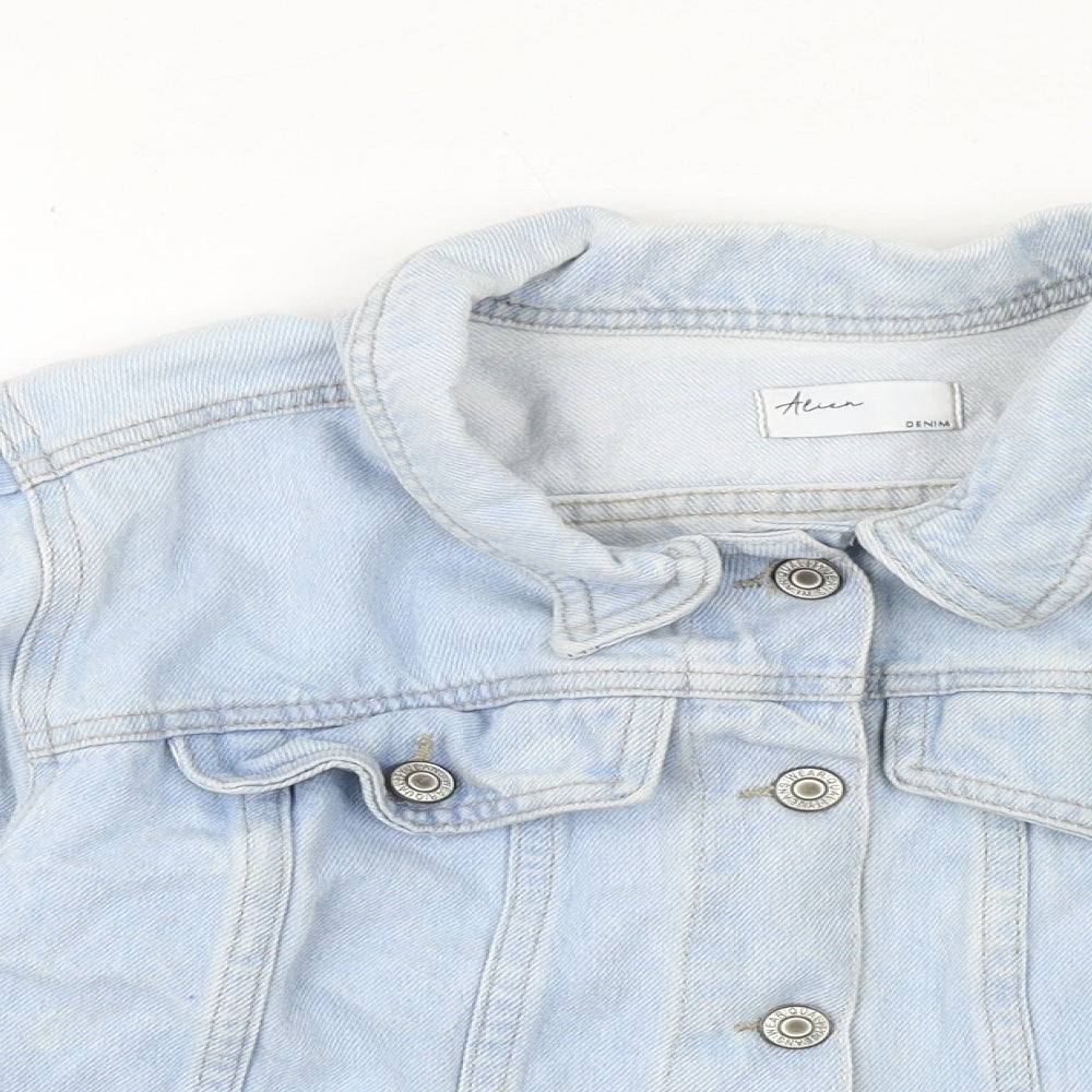 Alien Denim Womens Black Jacket Size M Button