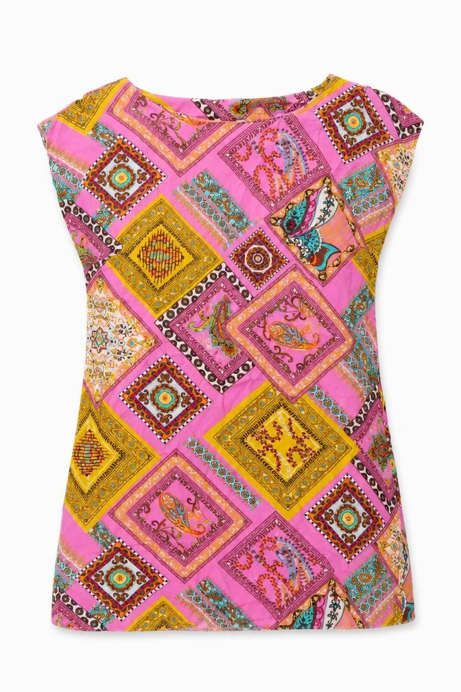 New Look Womens Multicoloured Geometric Viscose Mini Size 14 Round Neck Pullover