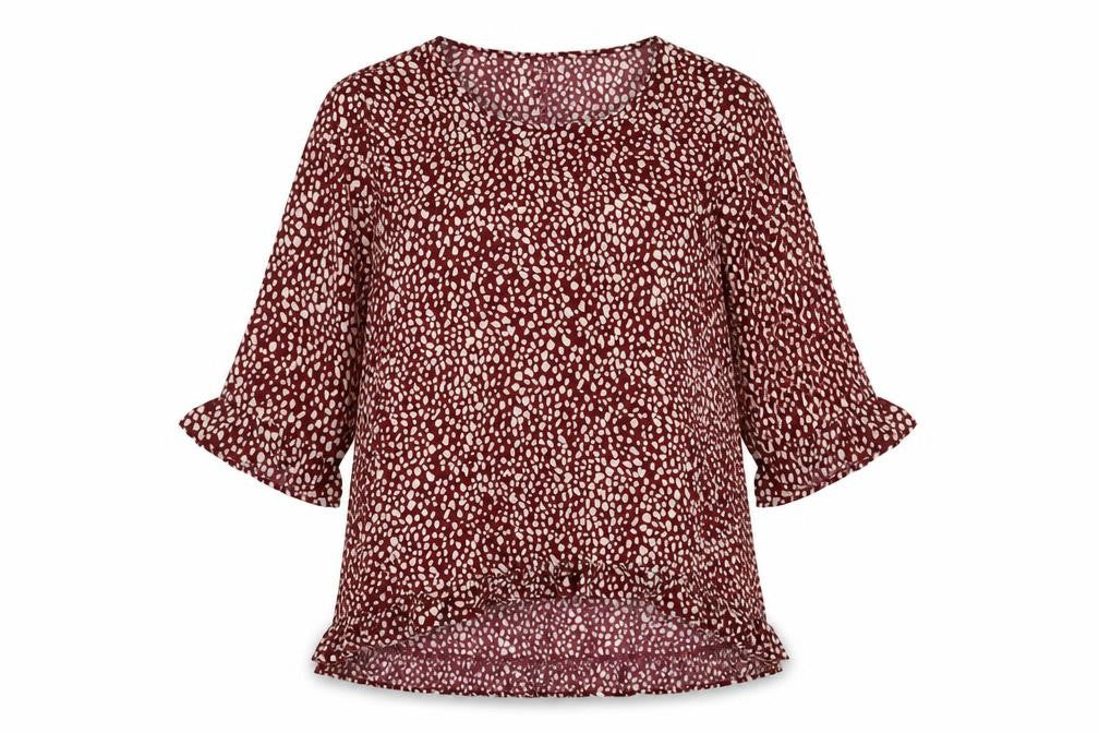 Stella Morgan Womens Purple Geometric Polyester Basic Blouse Size 10 Round Neck