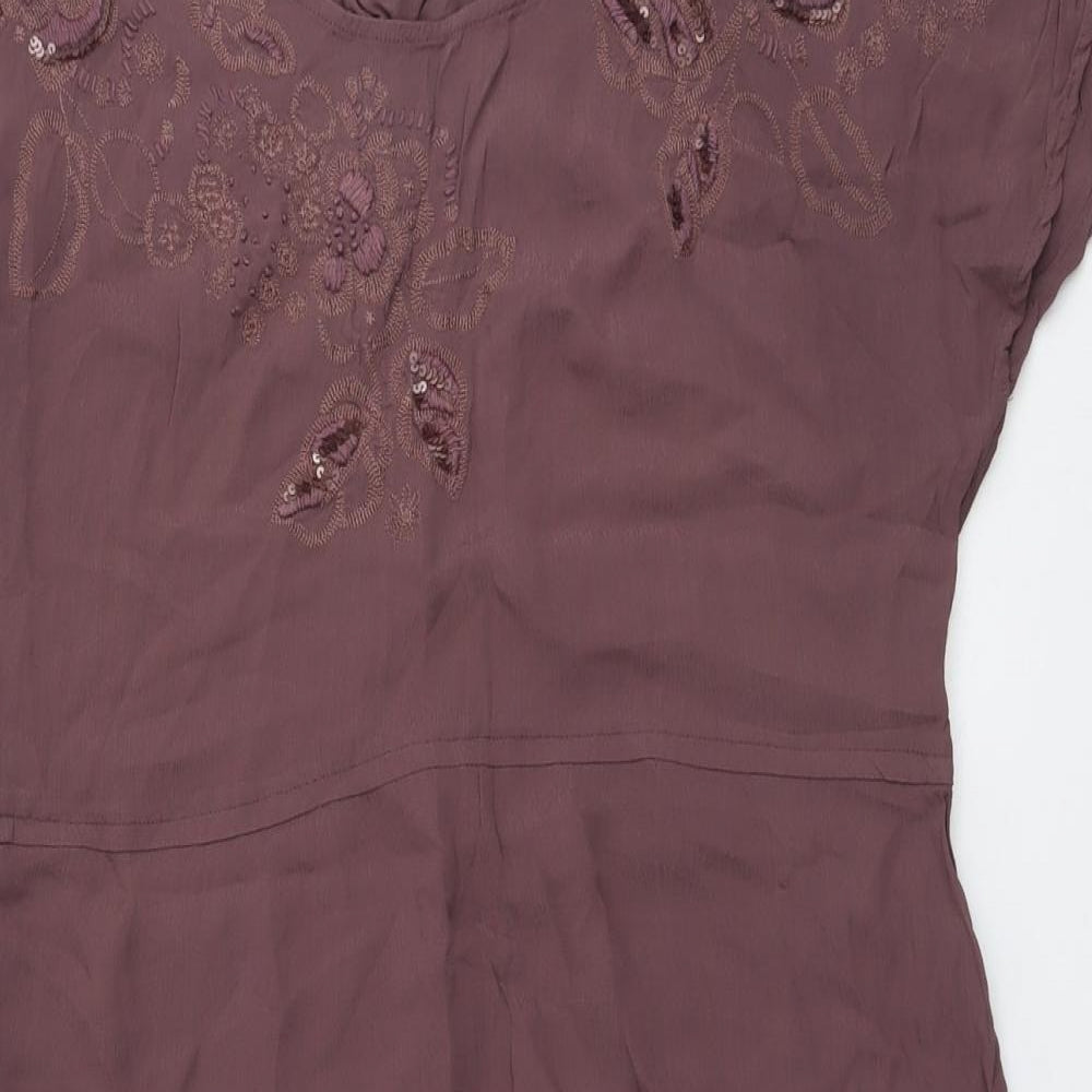 Monsoon Womens Pink Viscose A-Line Size 14 Round Neck Pullover