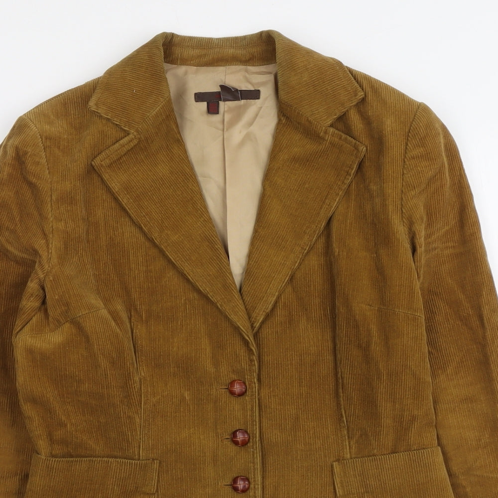 Zara Womens Beige Jacket Blazer Size M Button