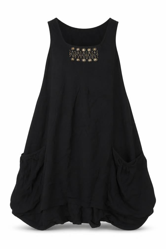 Monsoon Womens Black Polyester Trapeze & Swing Size 8 Round Neck Pullover