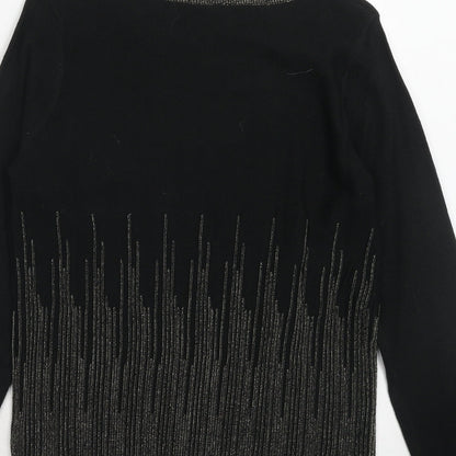 Intuition Womens Black Round Neck Acrylic Pullover Jumper Size 12