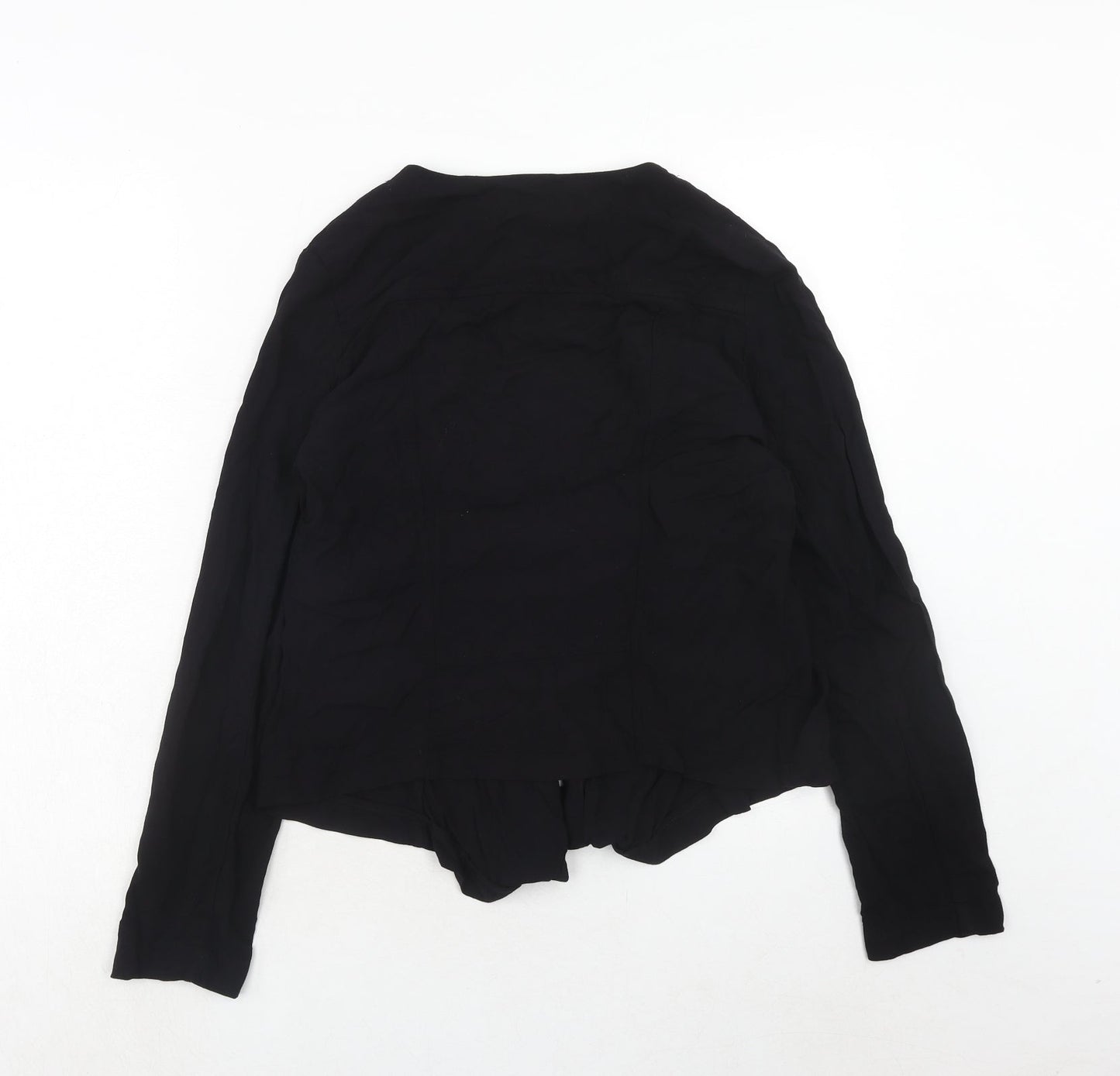 New Look Womens Black Viscose Basic Blouse Size 14 V-Neck