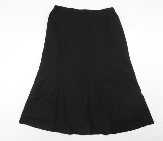 Country Collection Womens Black Polyester Swing Skirt Size 18 Zip