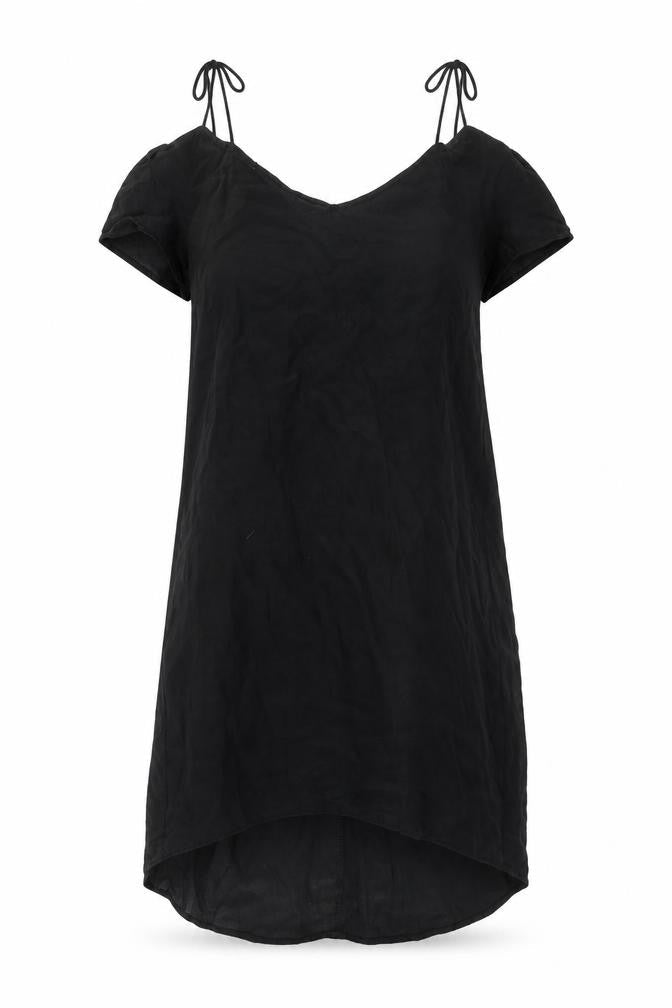 Topshop Womens Black Silk A-Line Size 8 Round Neck Pullover