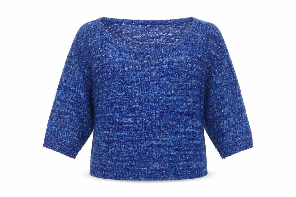H&M Womens Blue Scoop Neck Acrylic Pullover Jumper Size S