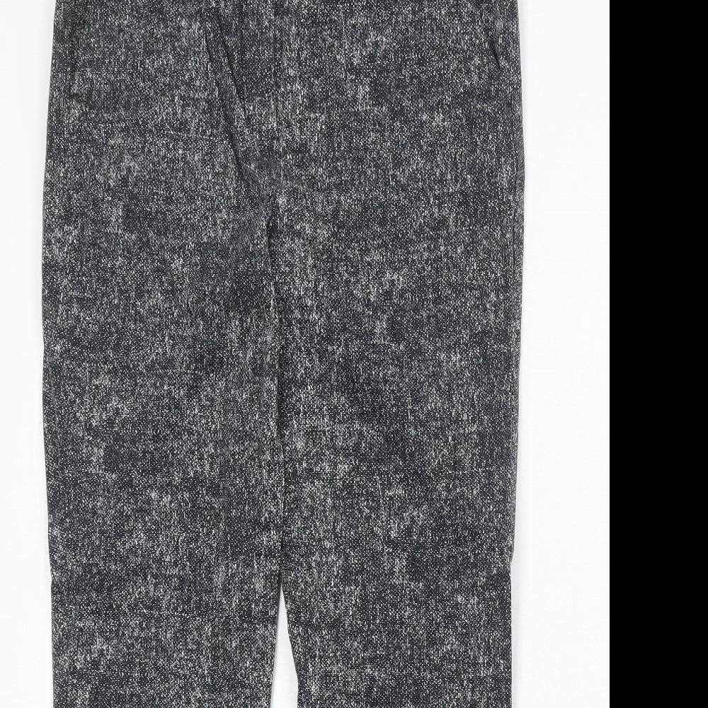 Marks and Spencer Womens Black Cotton Trousers Size 10 Regular Zip