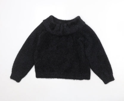H&M Womens Black Roll Neck Polyester Pullover Jumper Size XS