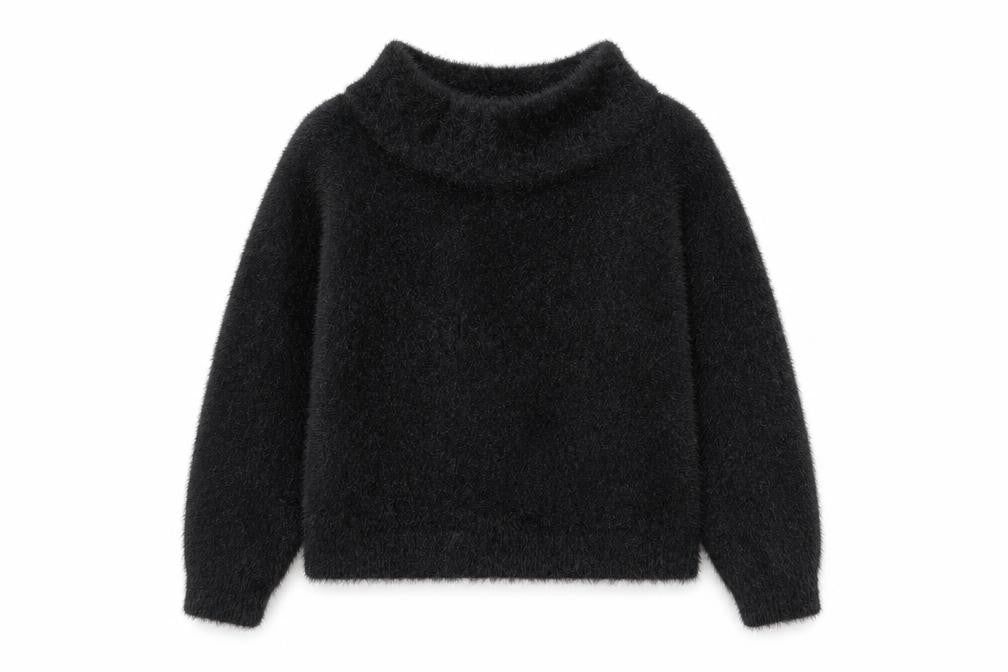 H&M Womens Black Roll Neck Polyester Pullover Jumper Size XS