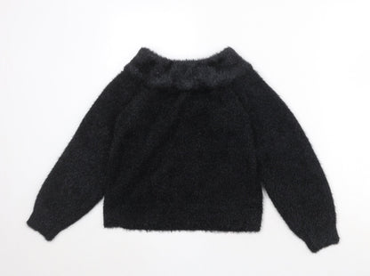 H&M Womens Black Roll Neck Polyester Pullover Jumper Size XS