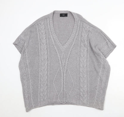 Next Womens Green V-Neck Cotton Pullover Jumper Size M