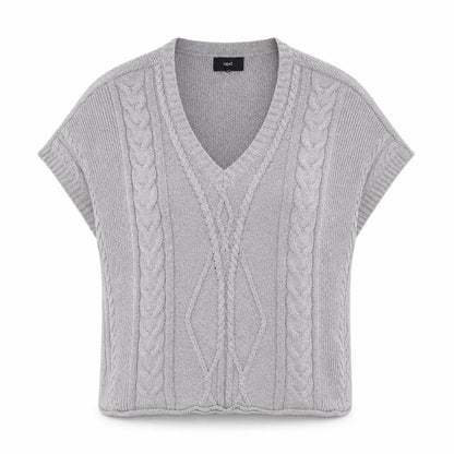 Next Womens Green V-Neck Cotton Pullover Jumper Size M