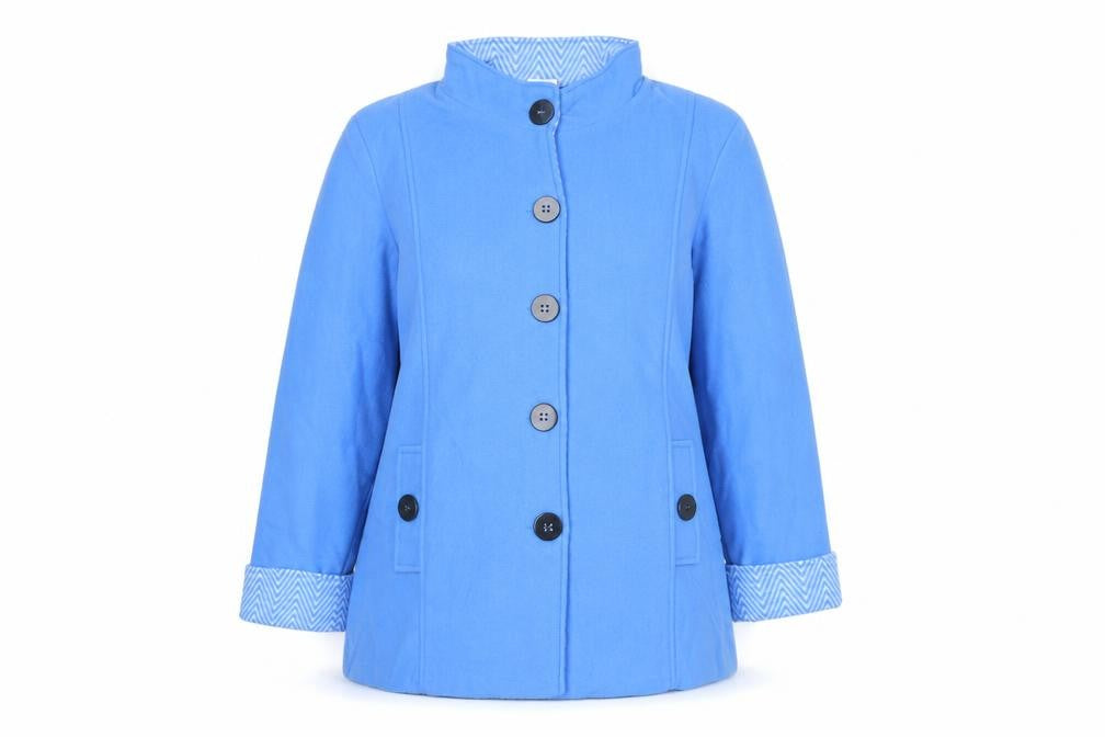 Anne de Lancay Womens Blue Jacket Size M Button