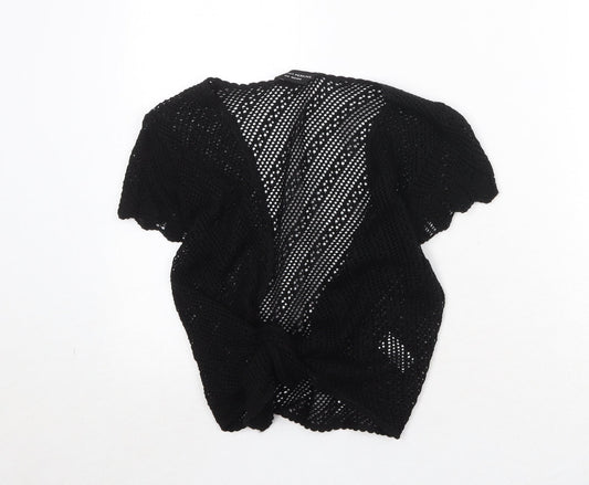 Dorothy Perkins Womens Black V-Neck Acrylic Cardigan Jumper Size 8