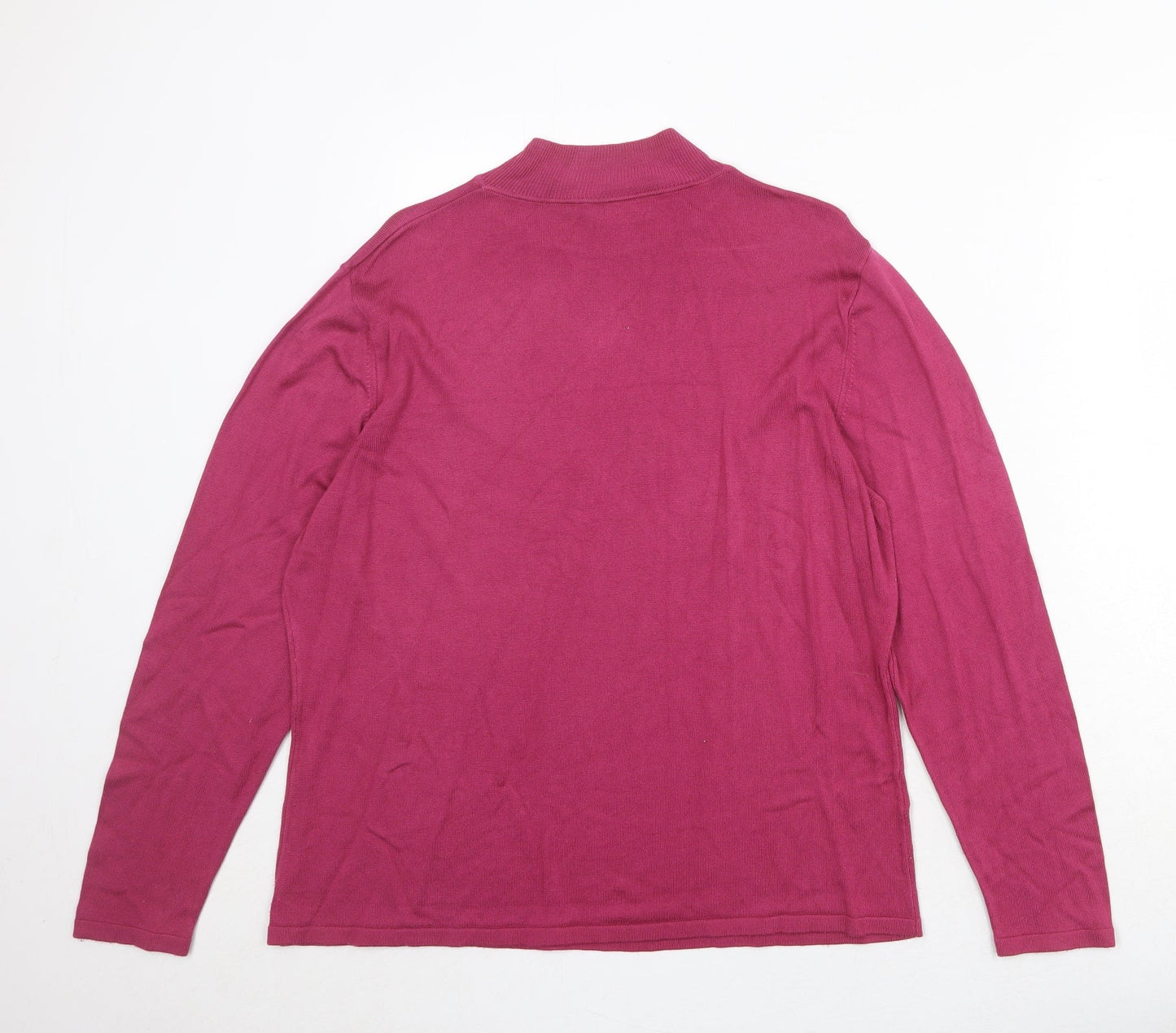 Country Casuals Womens Pink High Neck Lyocell Pullover Jumper Size S