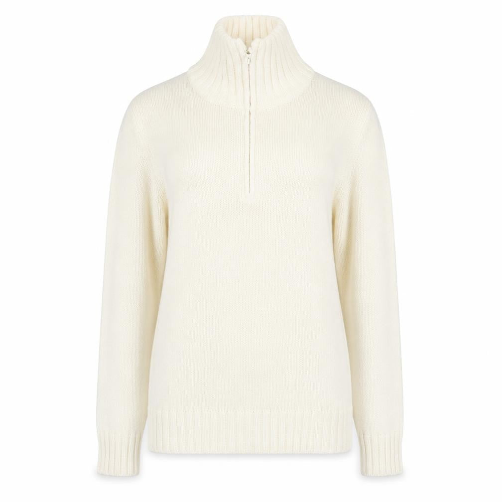EA Womens Ivory High Neck Acrylic Pullover Jumper Size L