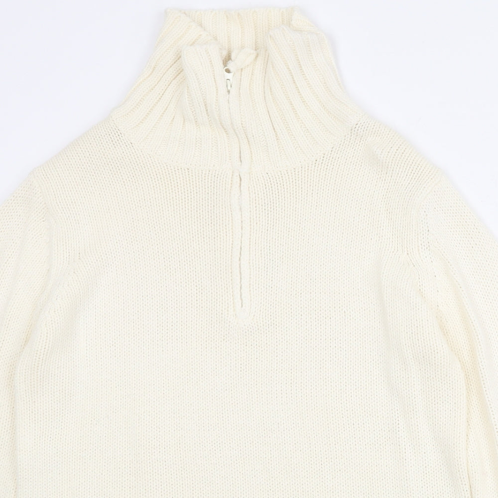 EA Womens Ivory High Neck Acrylic Pullover Jumper Size L