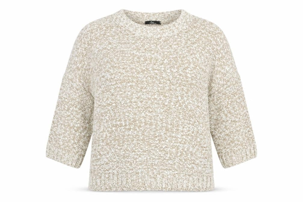 bonmar Womens Beige Round Neck Acrylic Pullover Jumper Size L