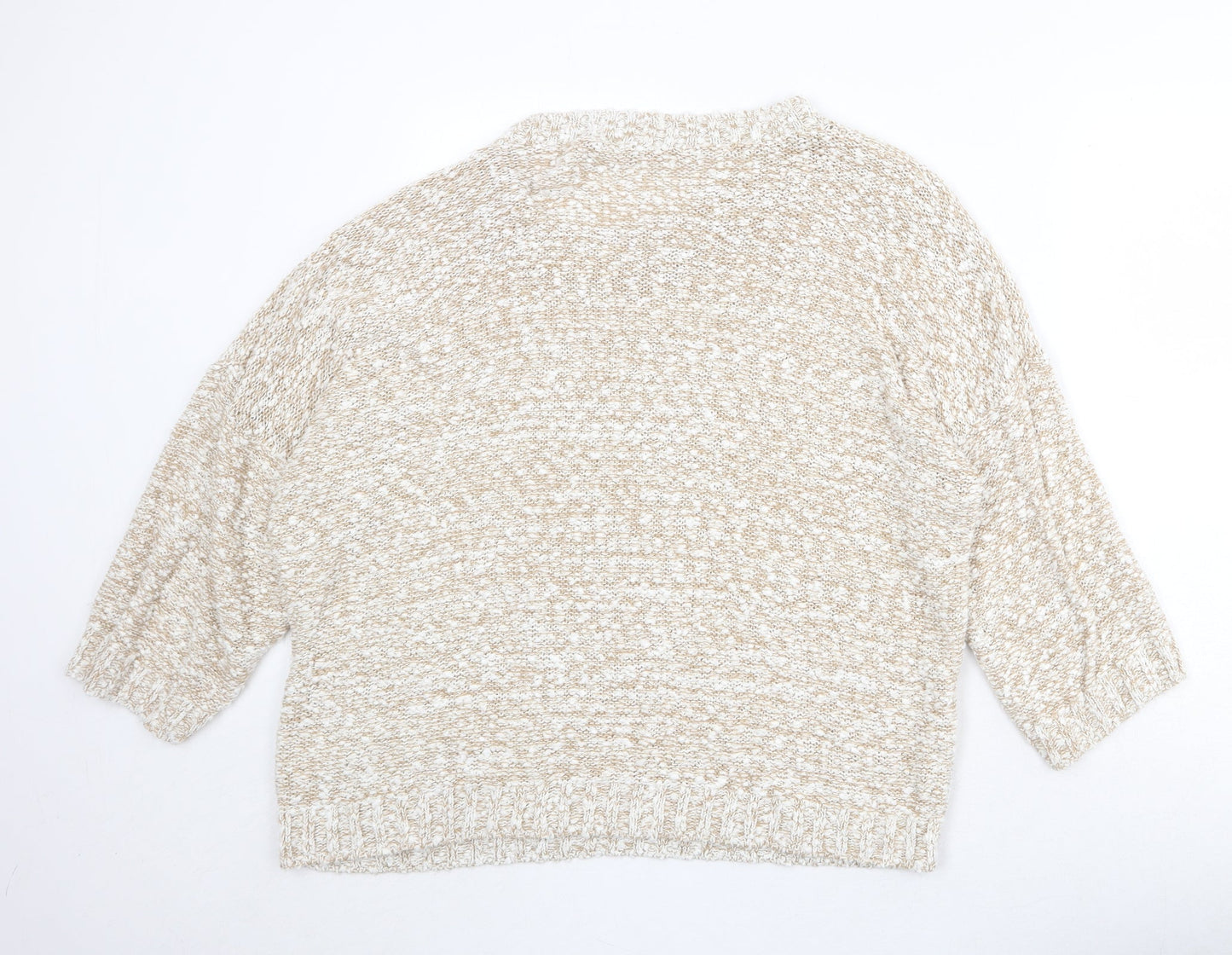 bonmar Womens Beige Round Neck Acrylic Pullover Jumper Size L