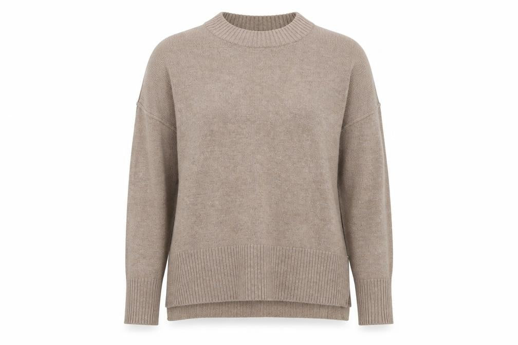 H&M Womens Beige Round Neck Acrylic Pullover Jumper Size XS
