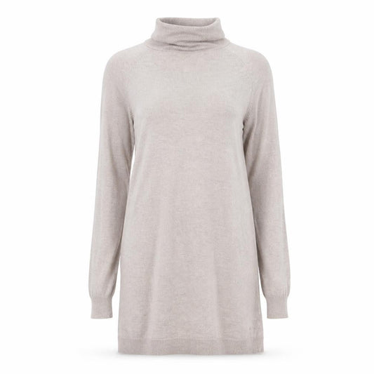 Marks & Spencer Womens Beige Viscose Jumper Dress Size XS Roll Neck Pullover