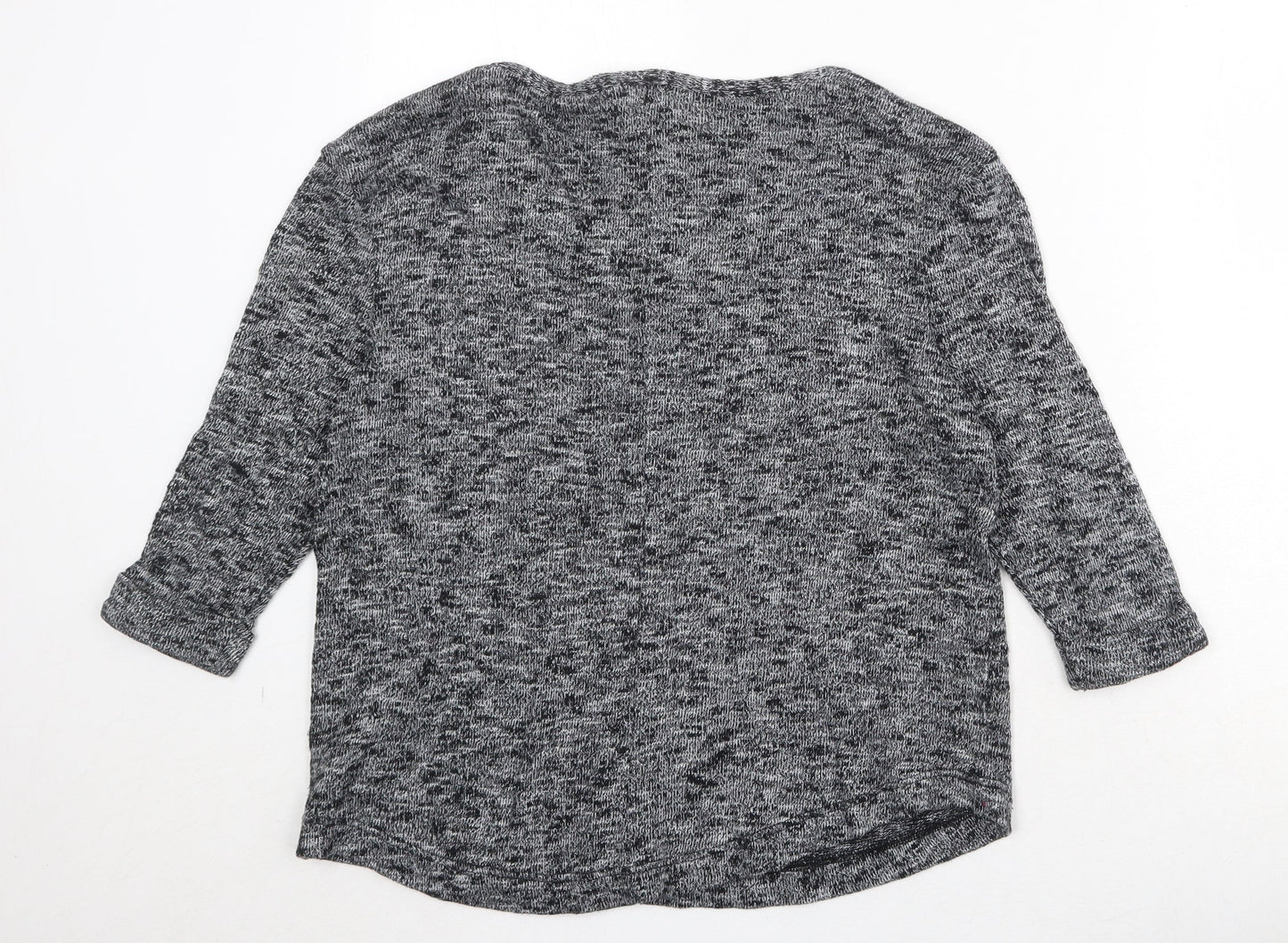 River Island Womens Black Scoop Neck Cotton Pullover Jumper Size 8