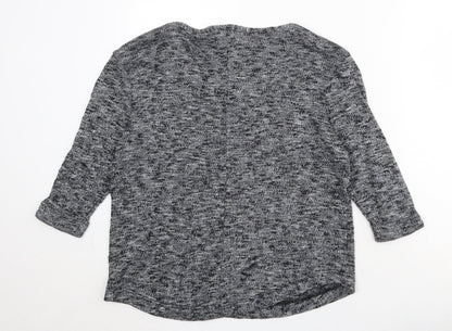 River Island Womens Black Scoop Neck Cotton Pullover Jumper Size 8