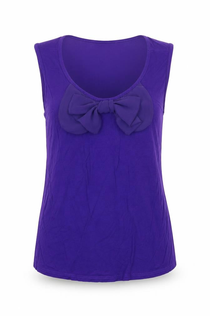Monaco Womens Purple Viscose Basic Tank Size 12 Round Neck