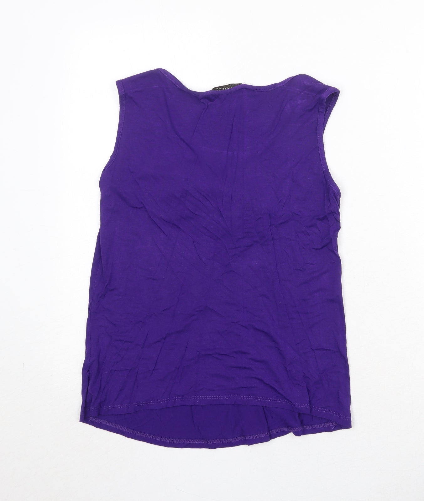 Monaco Womens Purple Viscose Basic Tank Size 12 Round Neck