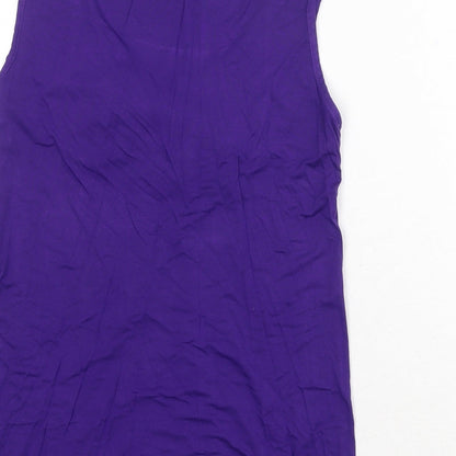 Monaco Womens Purple Viscose Basic Tank Size 12 Round Neck