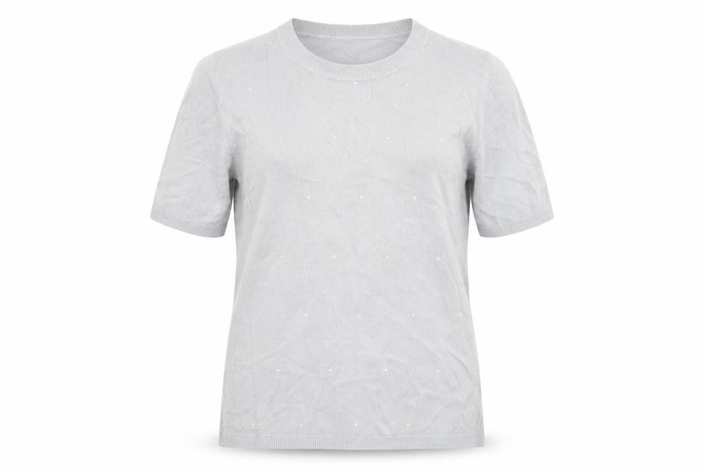 Marks & Spencer Womens Grey Acrylic Basic T-Shirt Size 10 Round Neck