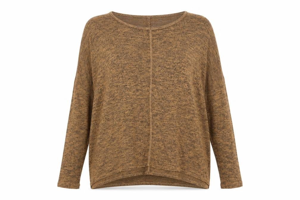 H&M Womens Brown Round Neck Viscose Pullover Jumper Size 8