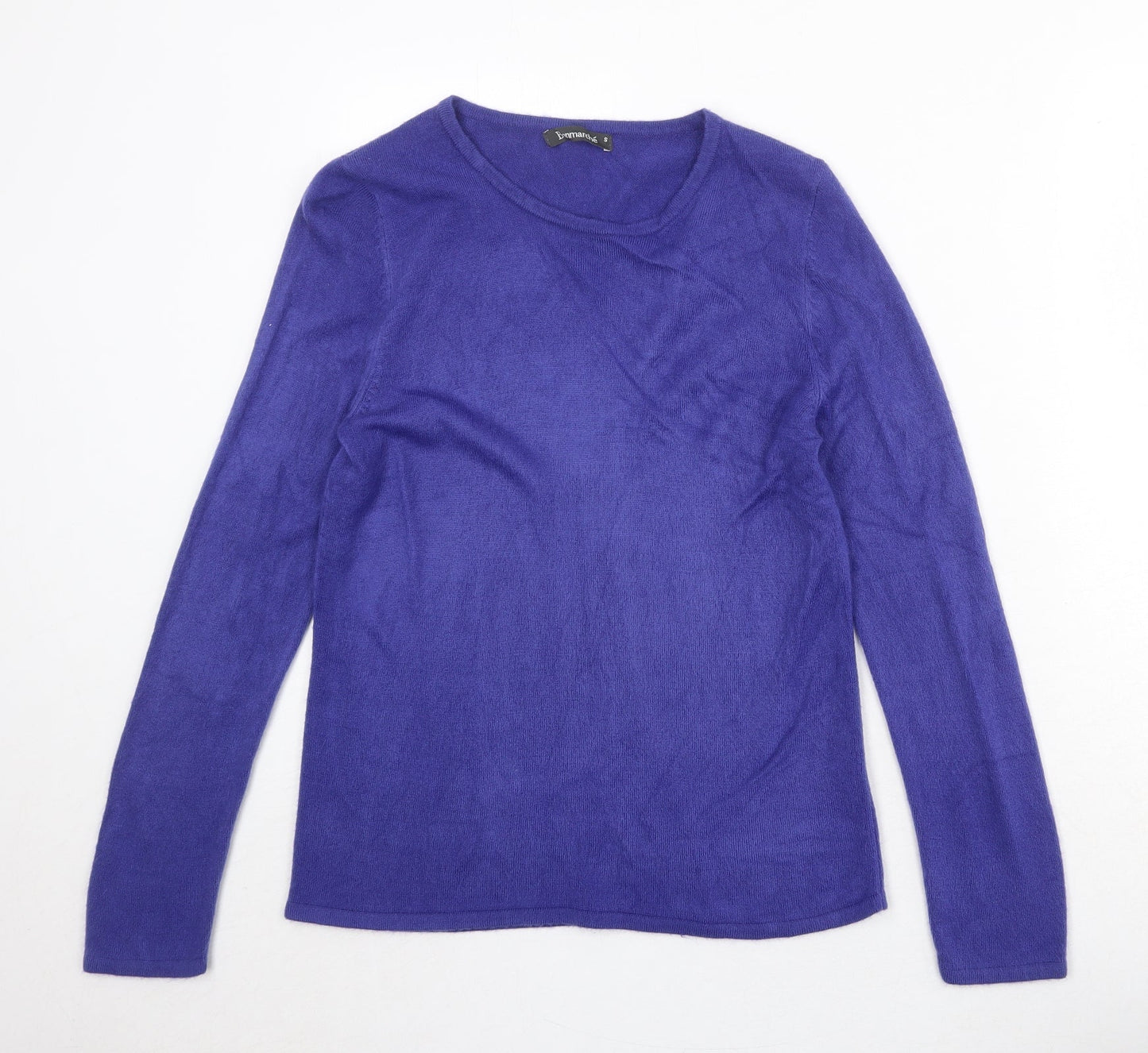 Bonmarché Womens Blue Round Neck Acrylic Pullover Jumper Size S
