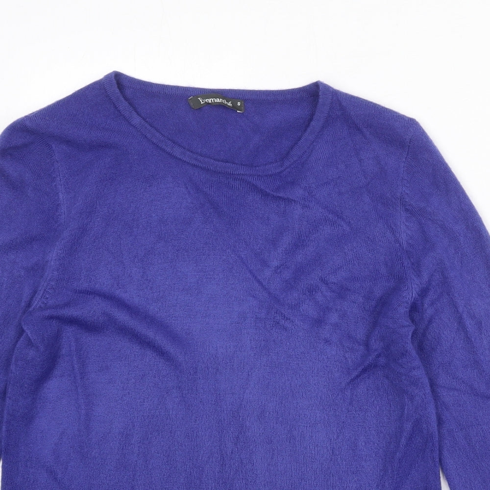 Bonmarché Womens Blue Round Neck Acrylic Pullover Jumper Size S